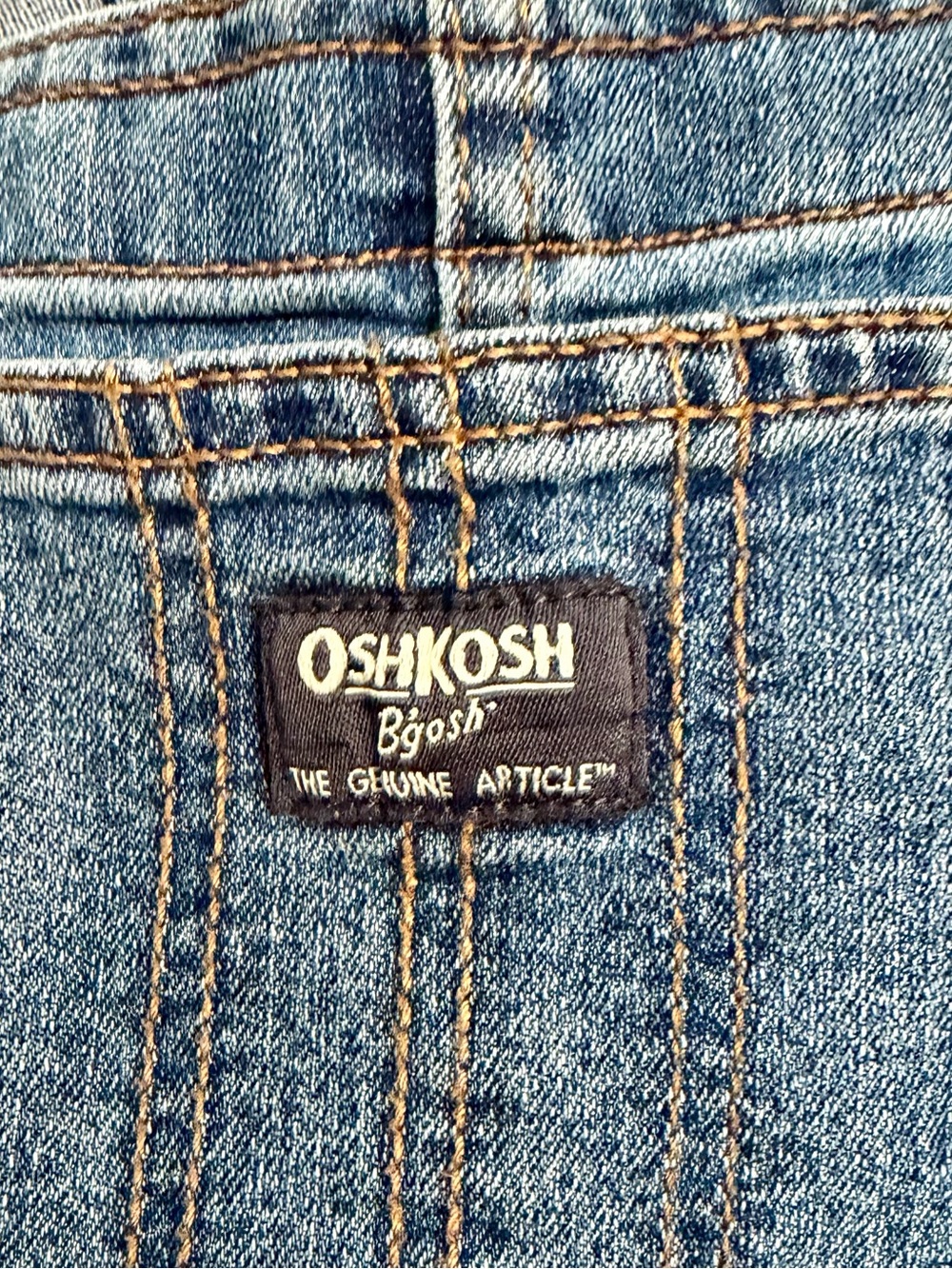 OshKosh B’gosh 3T Denim Overalls Blue Vestbak Carpenter